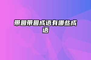 带圆带圆成语有哪些成语