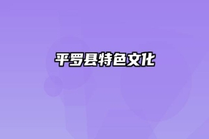 平罗县特色文化