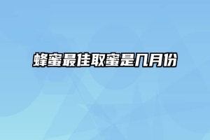 蜂蜜最佳取蜜是几月份