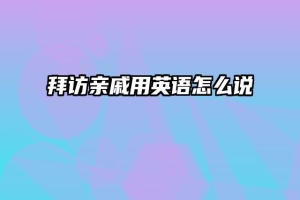 拜访亲戚用英语怎么说